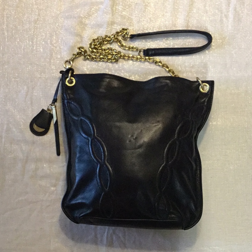 Tahari Black Leather Shoulder Bag